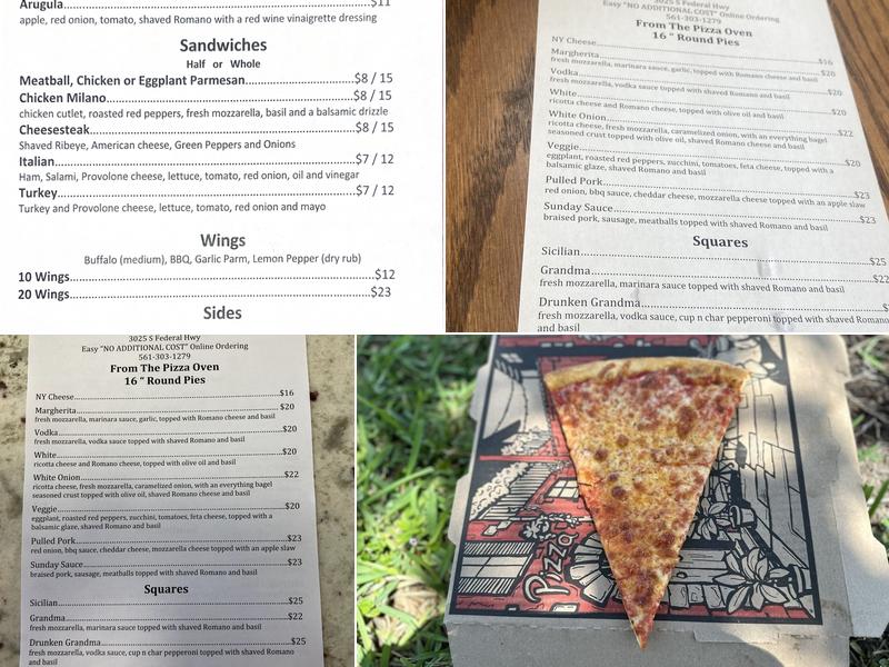 Delray Pizza Menu