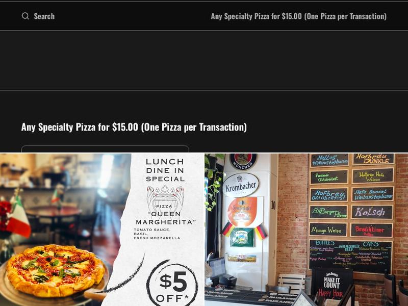 Dieci Pensacola Menu