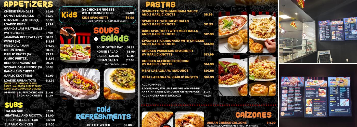 Nona’s Urban Pizza Menu