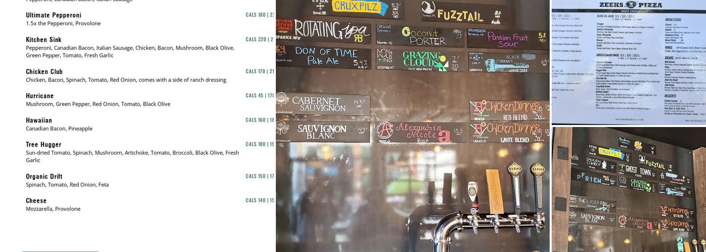 Zeeks Pizza Menu