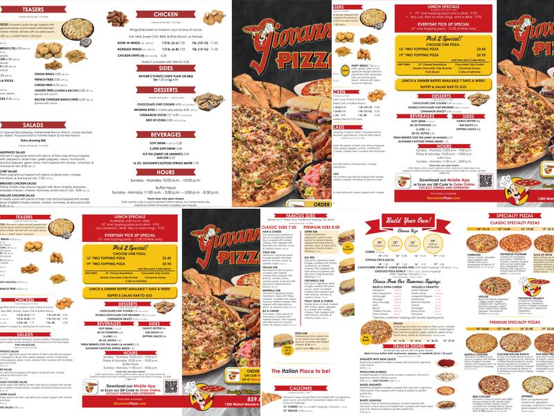 Giovanni's Pizza of Berea Menu