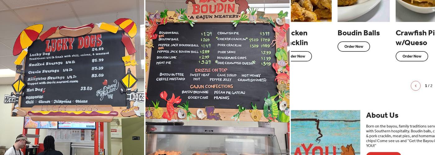 Bayou Boudin A Cajun Meatery Menu