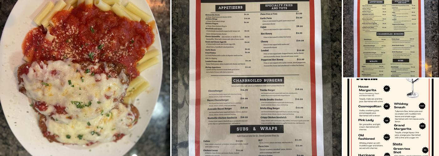 Brick & Stones Menu