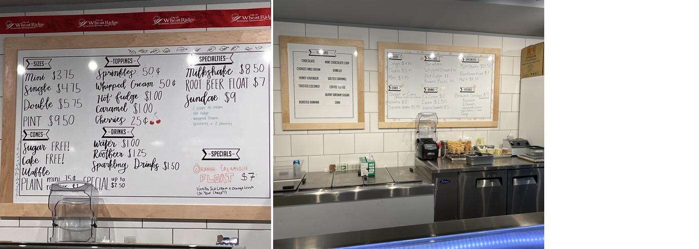 Em's Ice Cream Menu