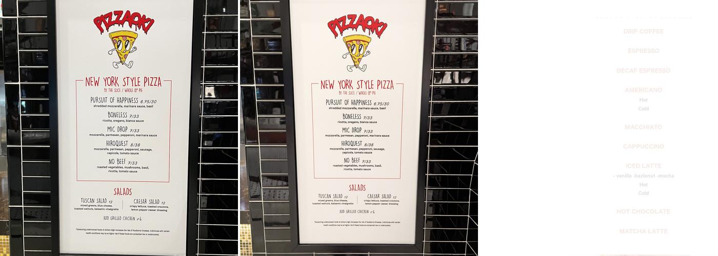 Pizzaoki Menu
