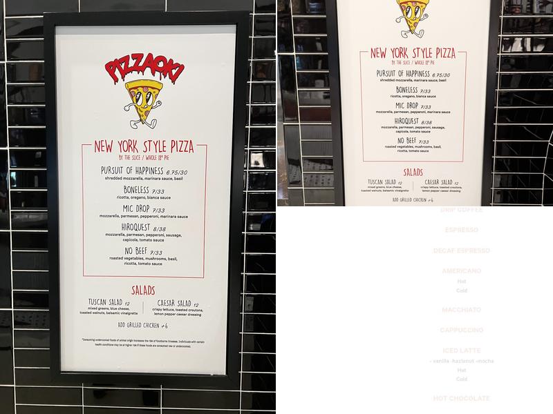 Pizzaoki Menu