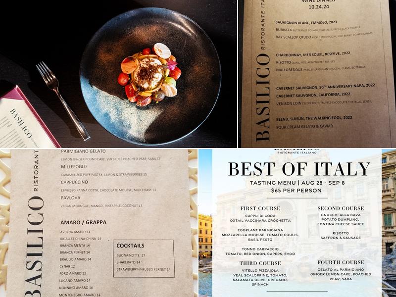 Basilico Ristorante Italiano Menu