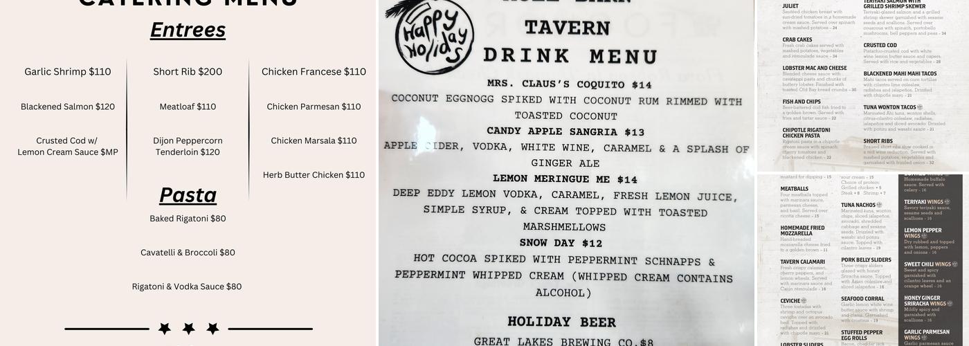 Mule Barn Tavern Menu