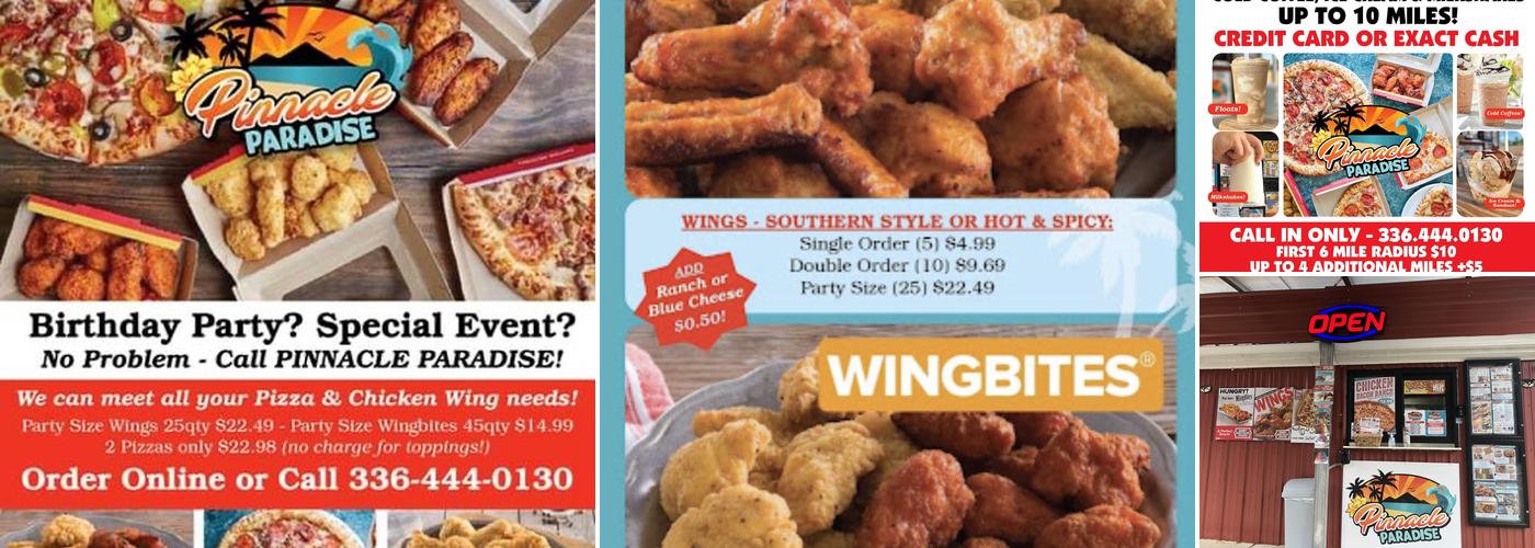 Pinnacle Paradise Menu