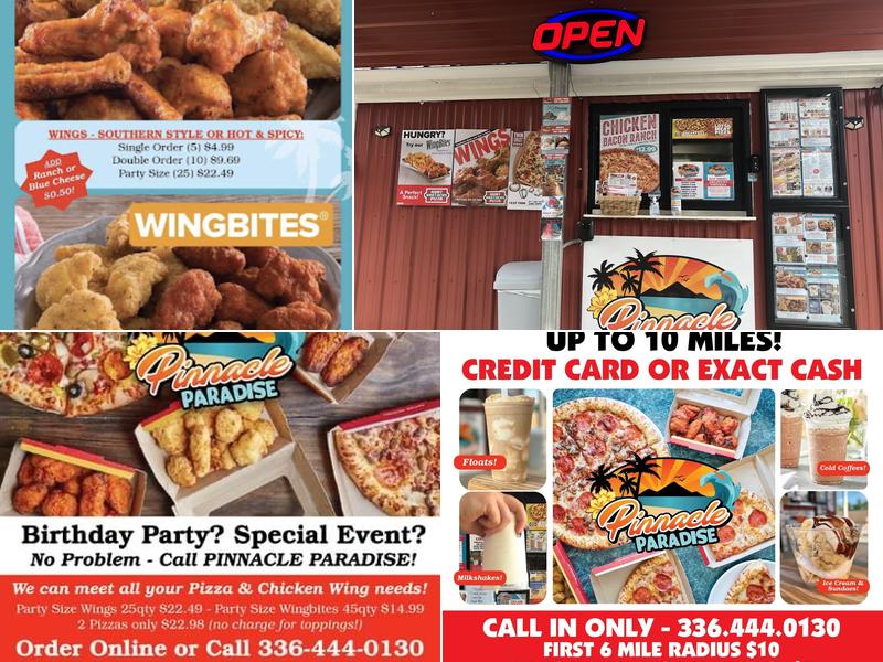 Pinnacle Paradise Menu