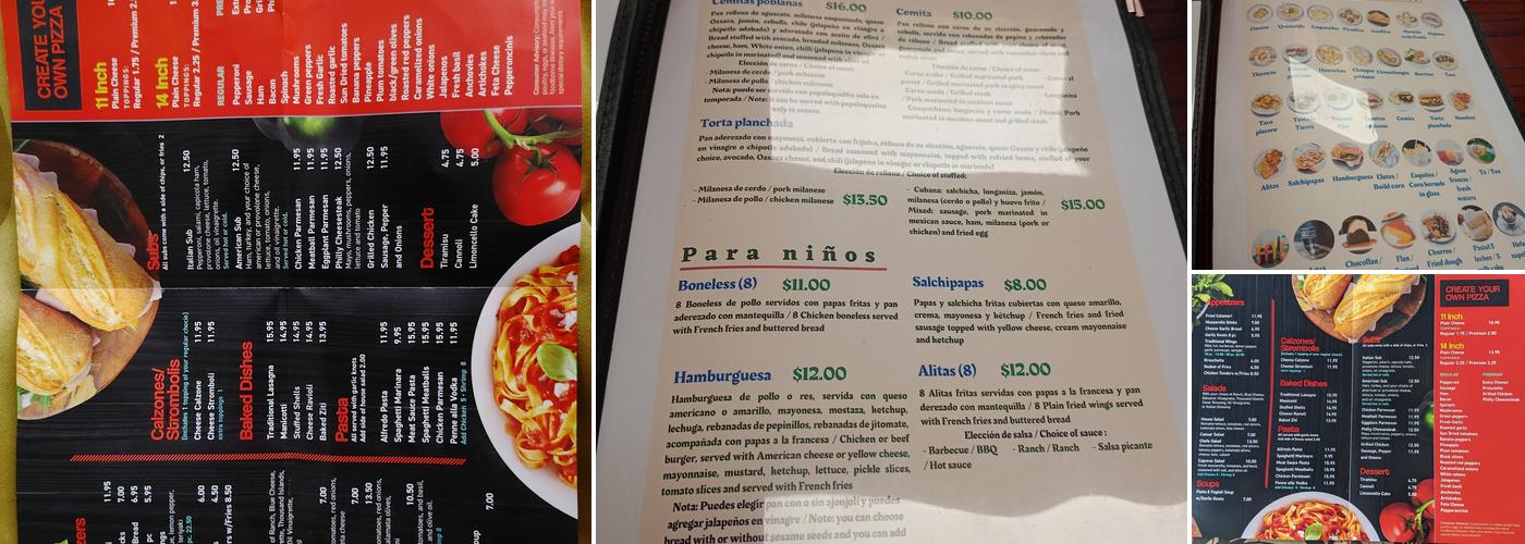Nevado’s Pizza Menu