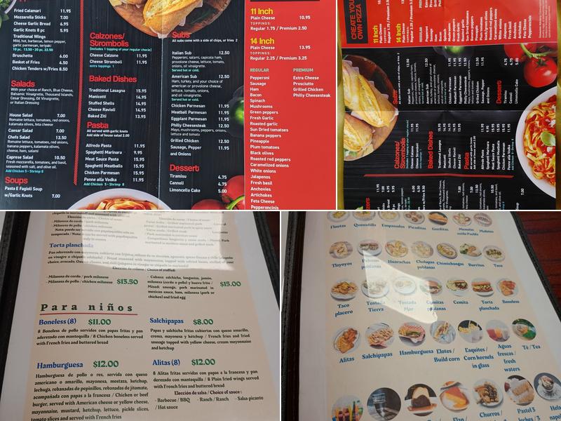 Nevado’s Pizza Menu