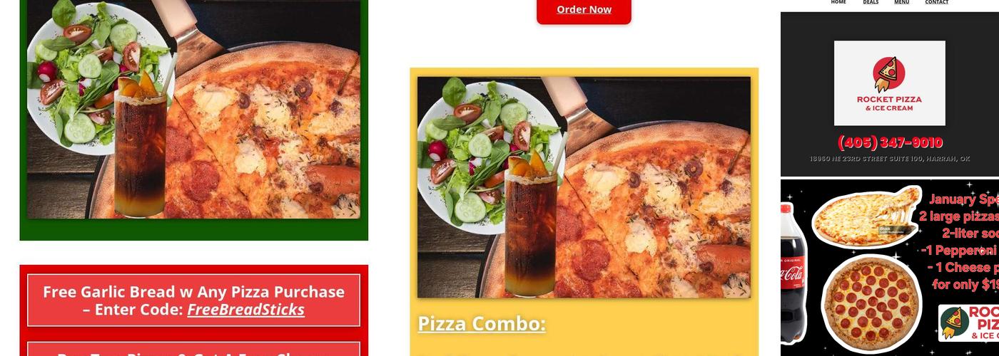 Rocket pizza & ice cream Menu