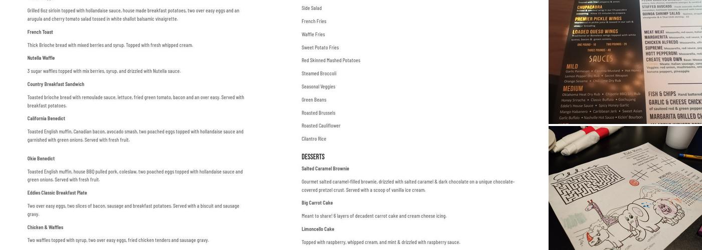 Eddie’s (OKC) Menu