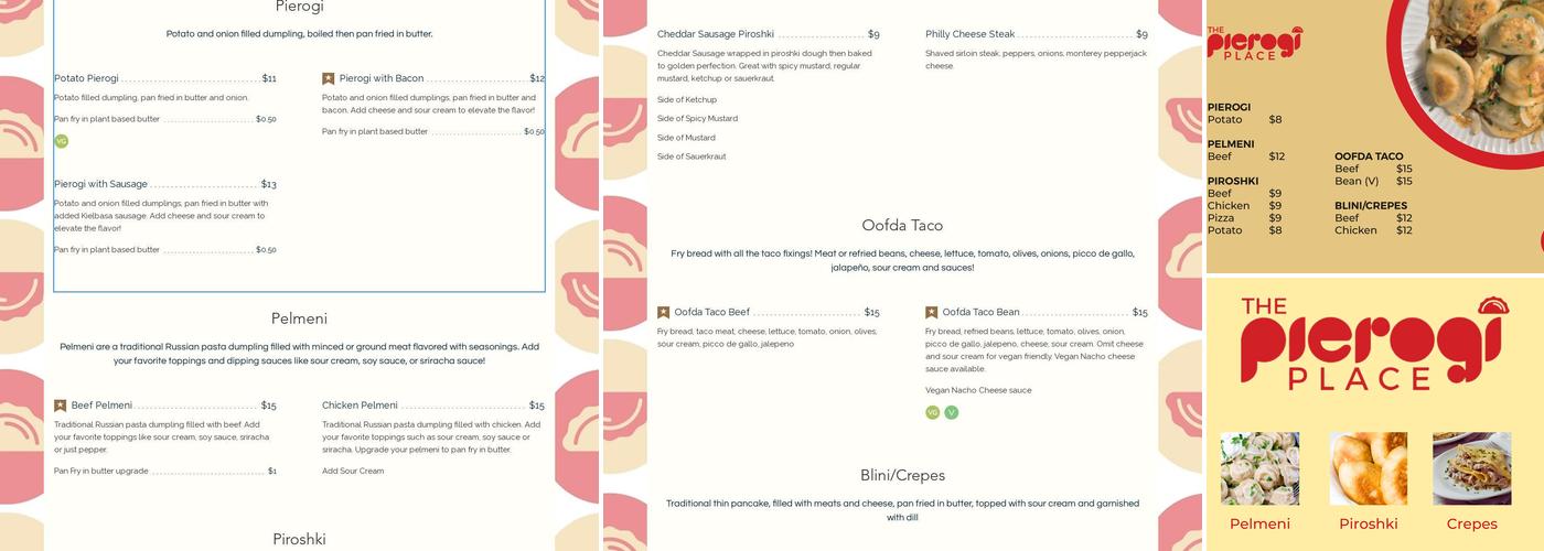 The Pierogi Place Menu