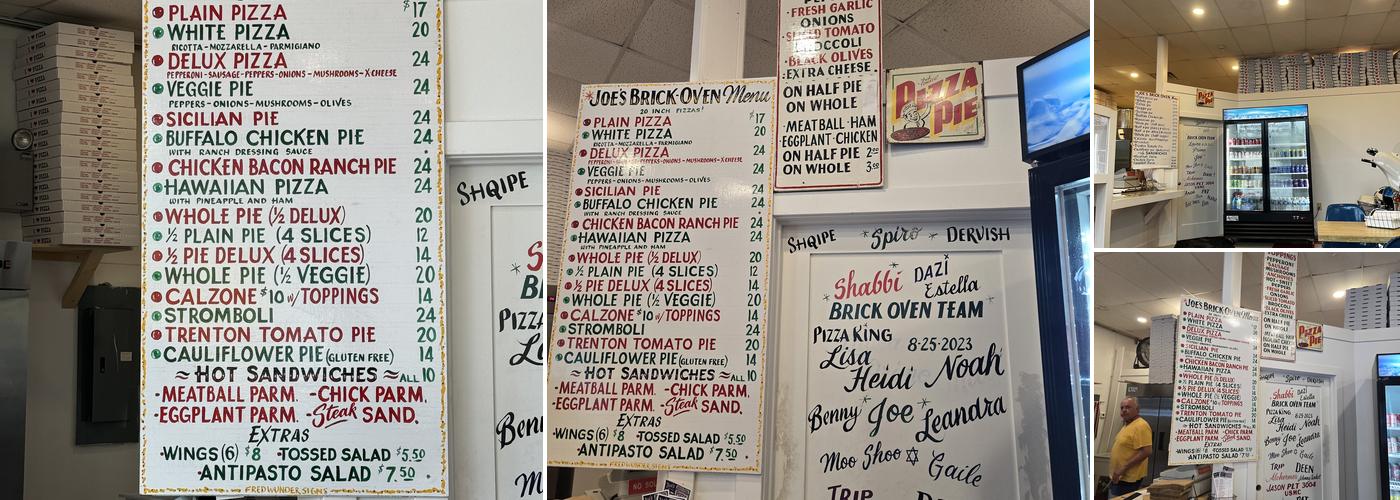 Joe’s Brick Oven Pizza Menu