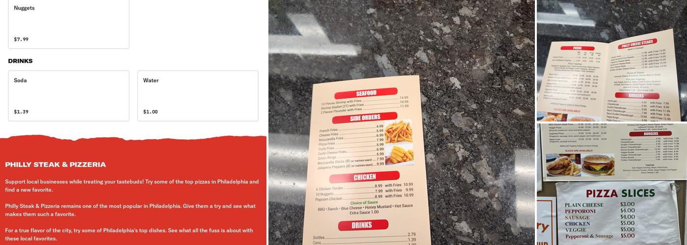 PHILLY STEAK & PIZZERIA Menu