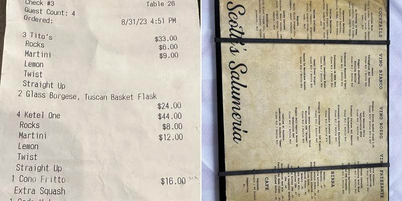 Scotti's Salumeria Menu