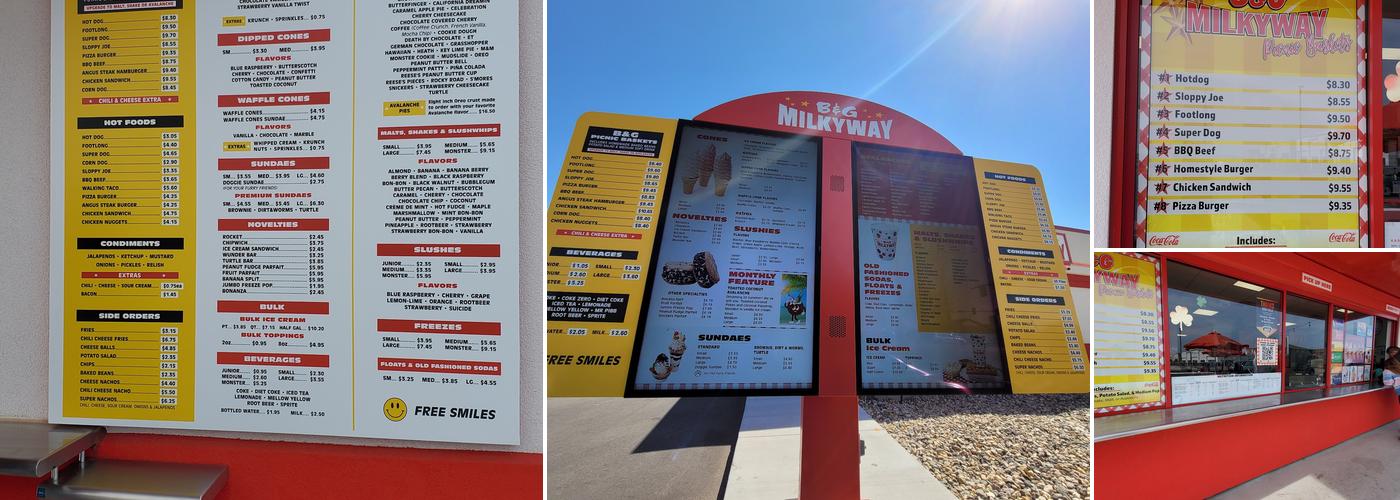 B&G Milkyway Cliff Menu