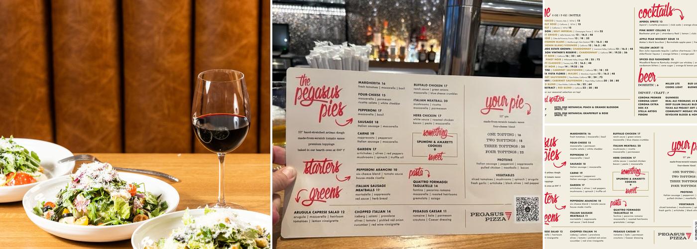 Pegasus Pizza Menu