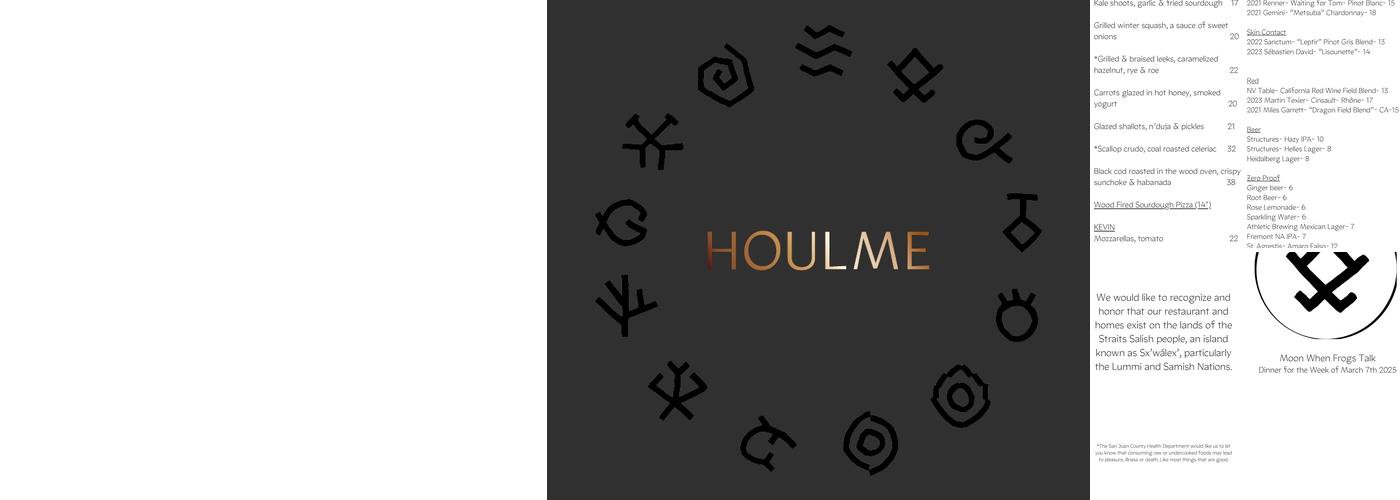 Houlme Menu