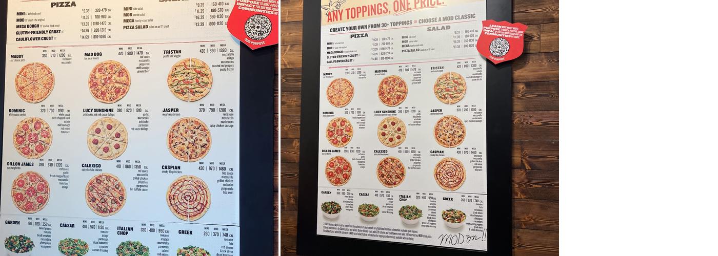 MOD Pizza Menu