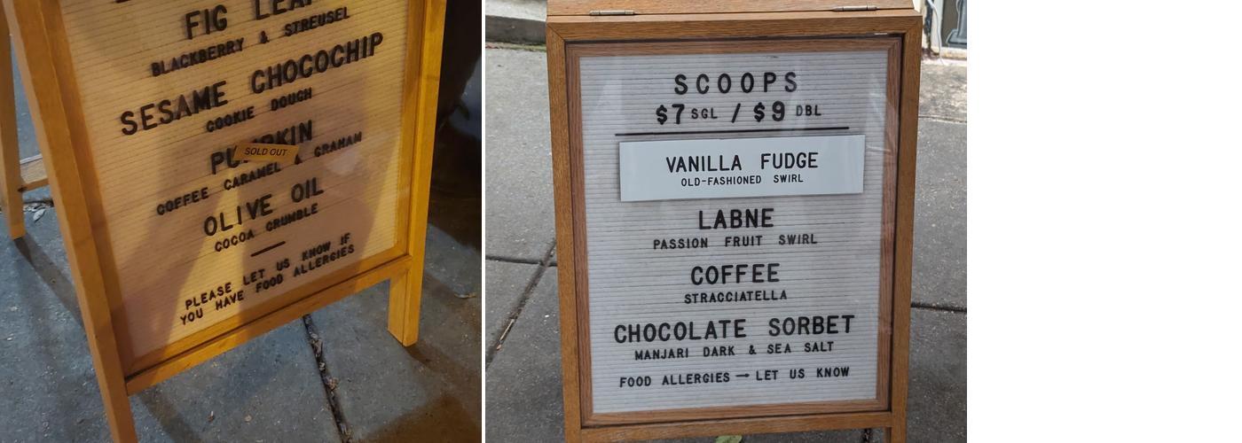 Happy Ice Cream Menu