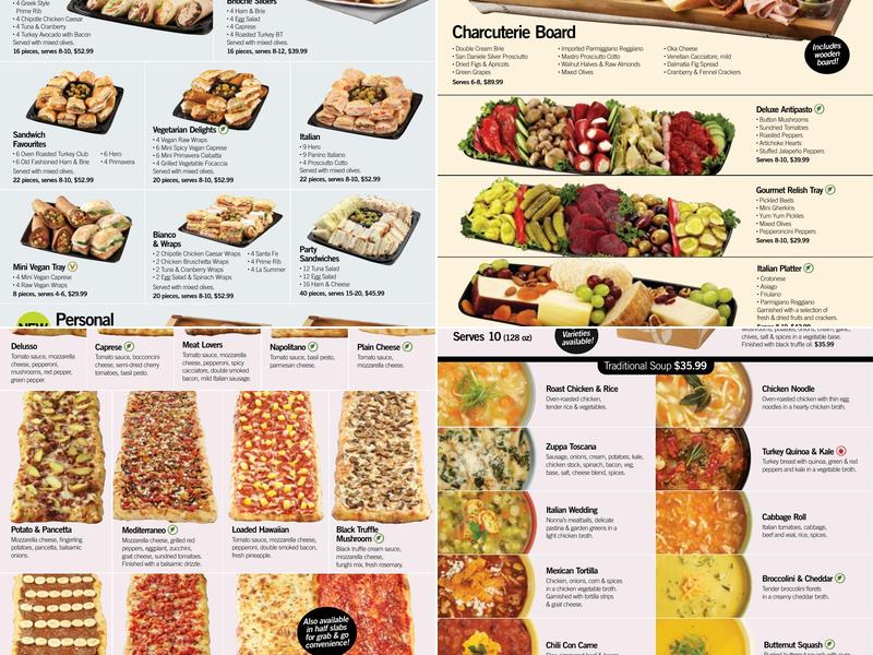 Pane Fresco at Fortinos Menu