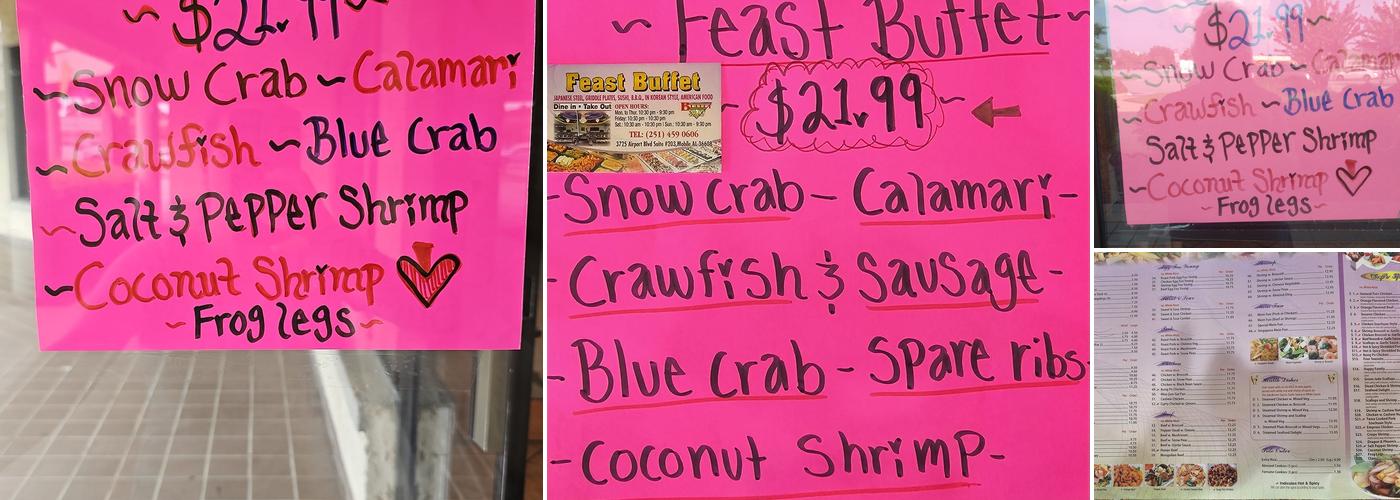 Feast Buffet Menu