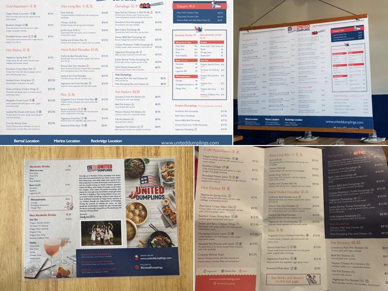 United Dumplings - Rockridge Menu