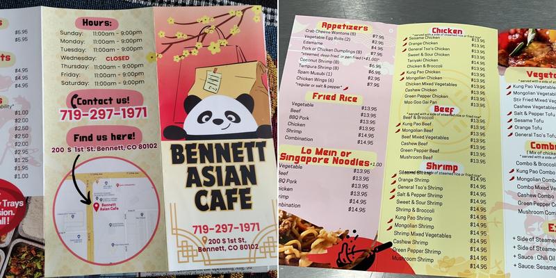 Bennett Asian Cafe Menu