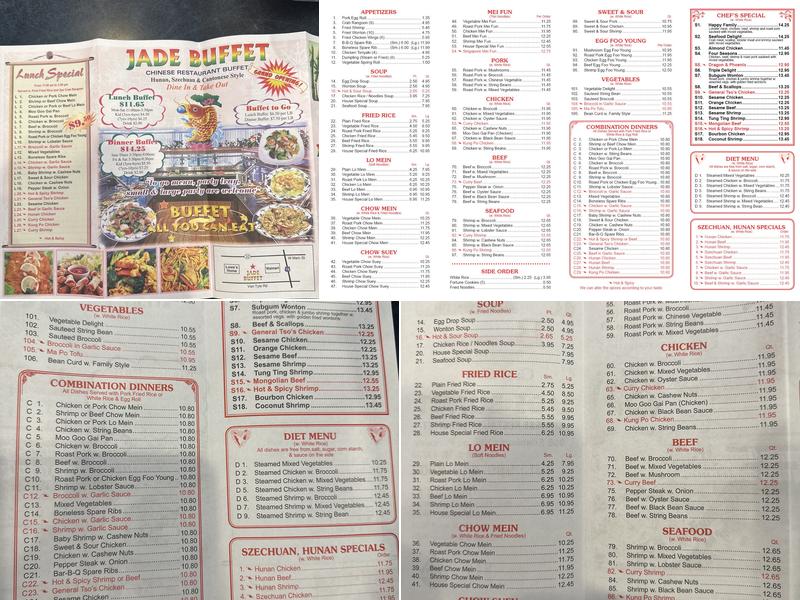 jade buffet Menu