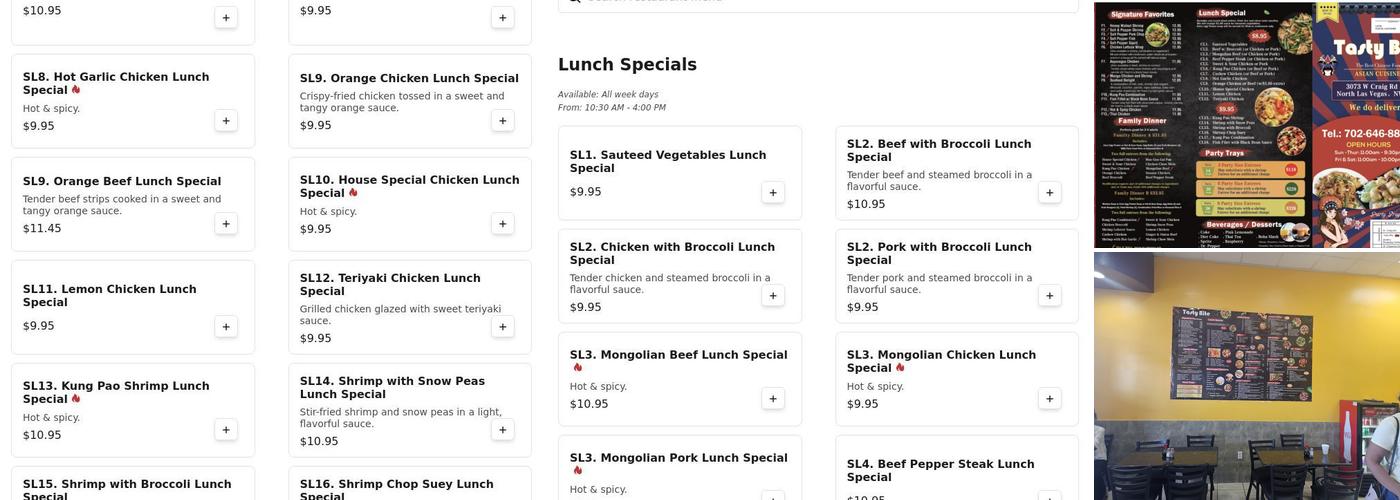 Tasty Bite Menu