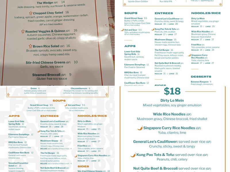 Fat Choy Menu