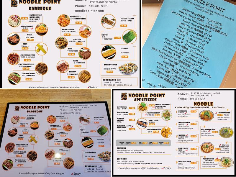 Noodle Point Menu