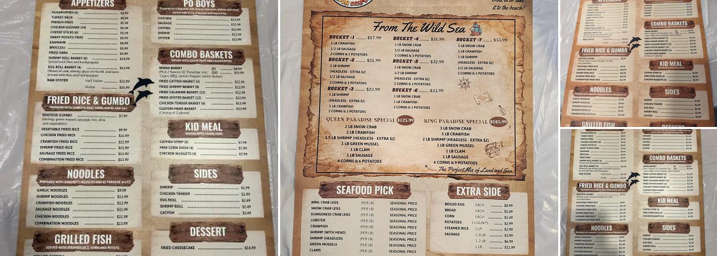 KING CRAB PARADISE Menu