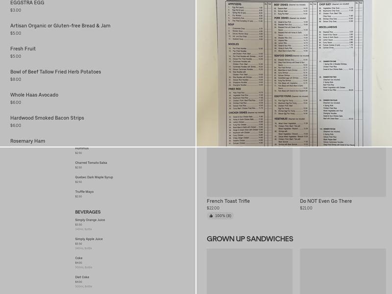 The Tang Chinese Food Menu