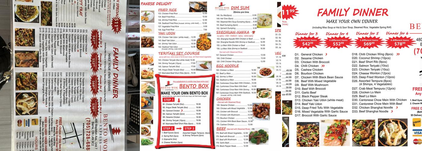 Bento Wok Express Menu