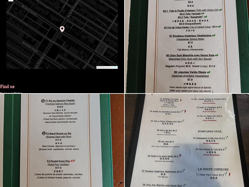 Restaurant Rizière Menu