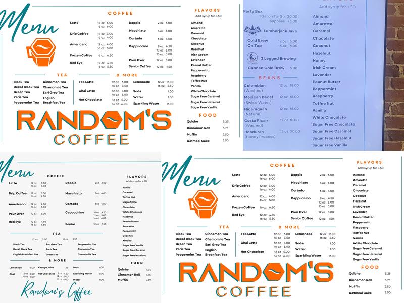 Random's Coffee Menu