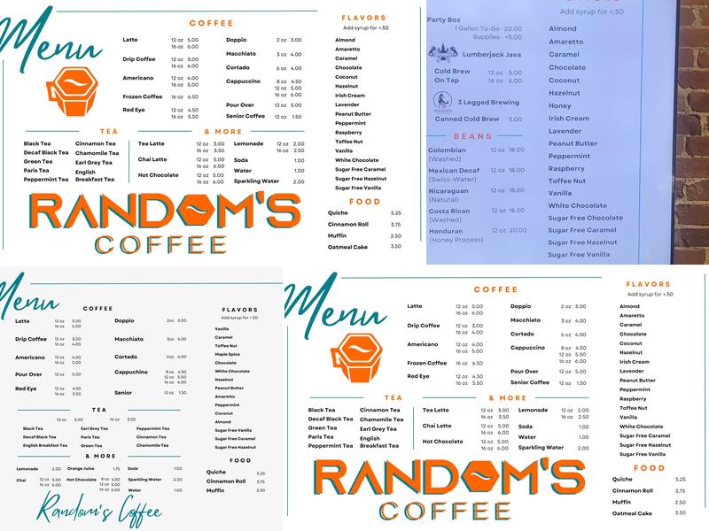 Random's Coffee Menu