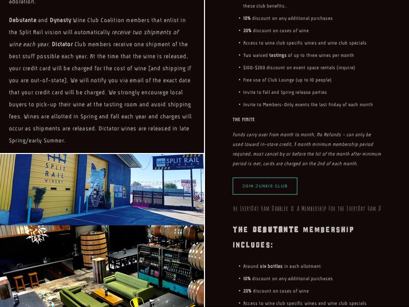 Split Rail Winery Menu