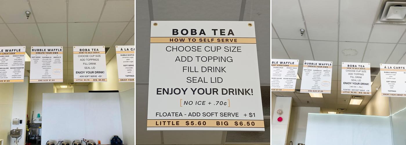 Bubbles + Boba Menu