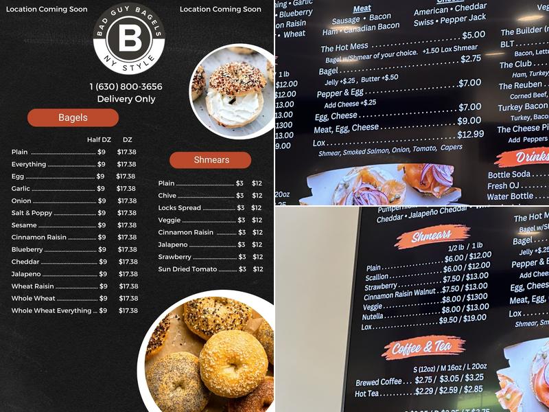 Bad Guy Bagels Menu