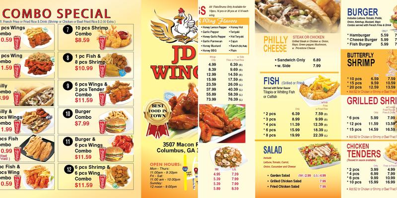 JD WINGS Menu