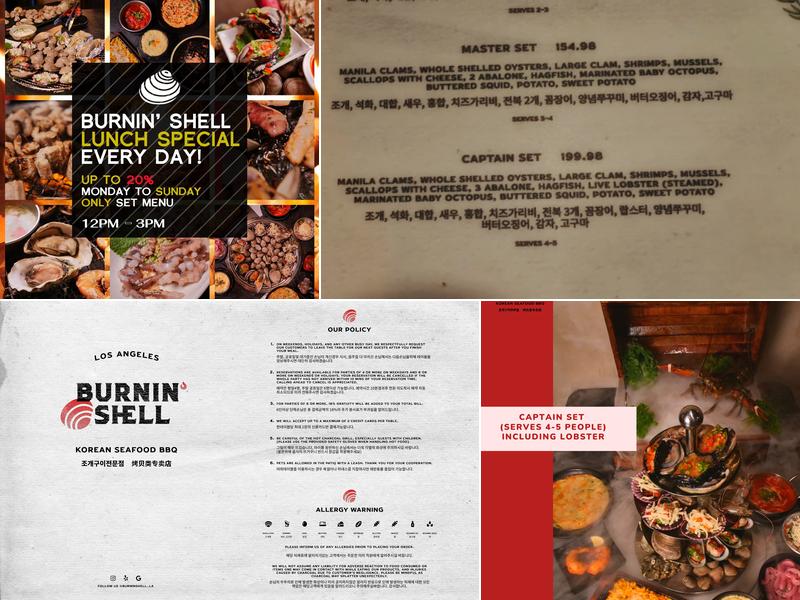 Burnin' Shell Menu