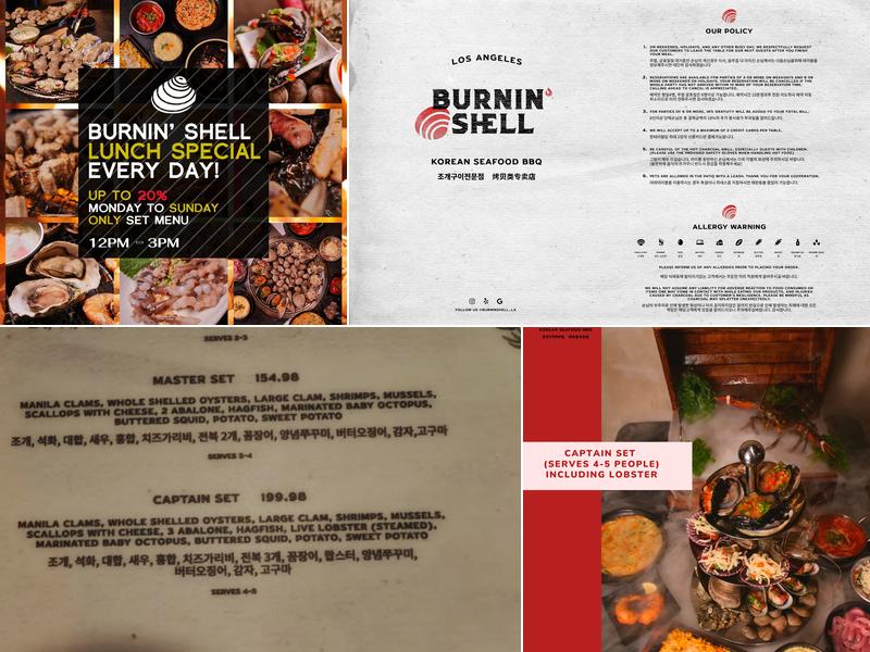 Burnin' Shell Menu