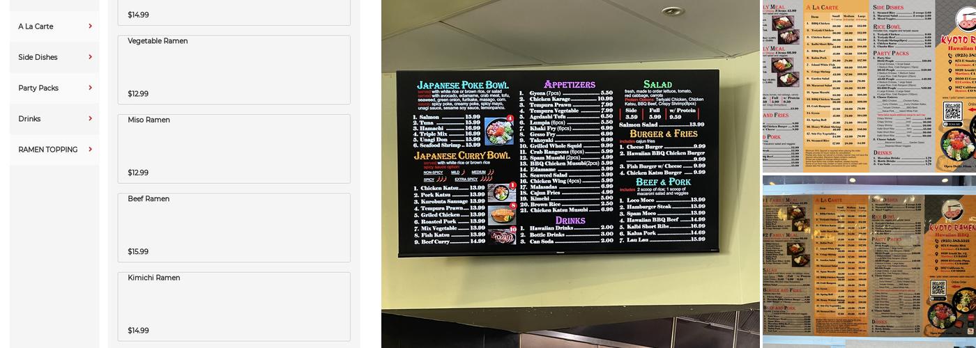 Kyoto Ramen Hawaiian BBQ Menu