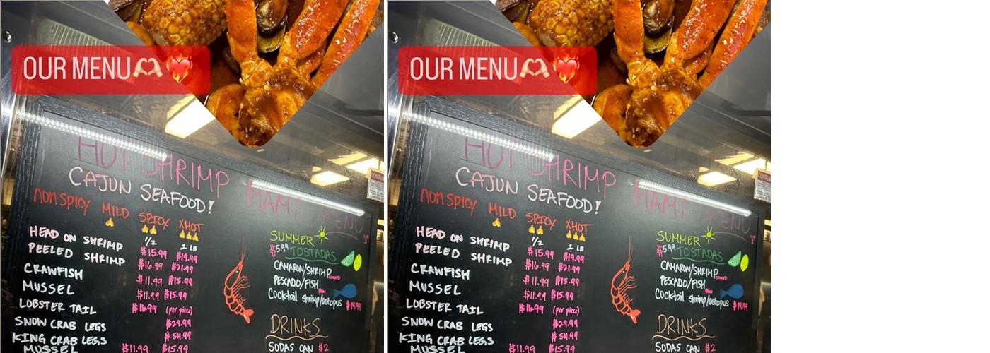 Hot Shrimp Mami Cajun Seafood Boil Menu