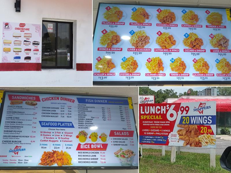 Jax Snappers Fish and Chicken Menu